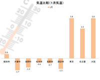 南信州気温比較（１月）