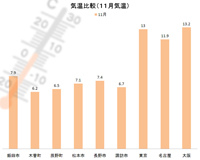 南信州気温比較（１１月）